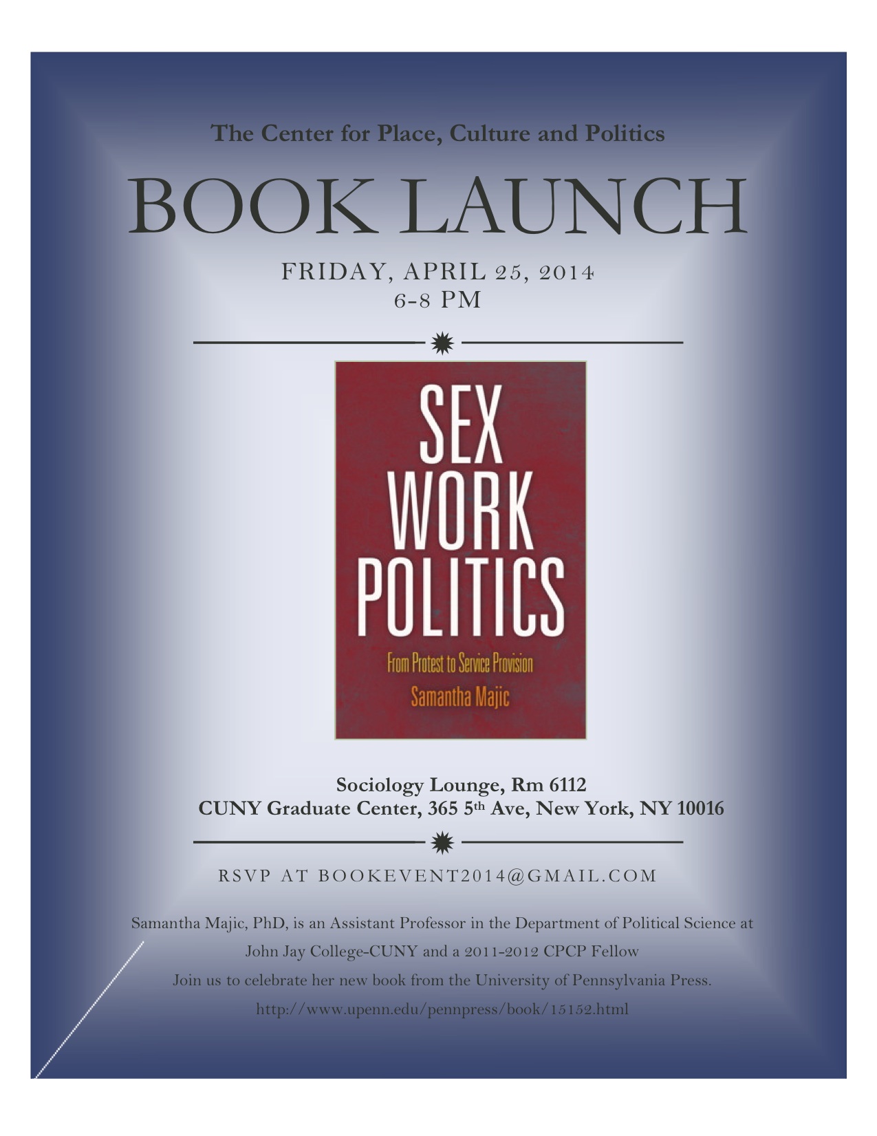 Book Launch– Sex Work Politics: From Protest to Service Provision